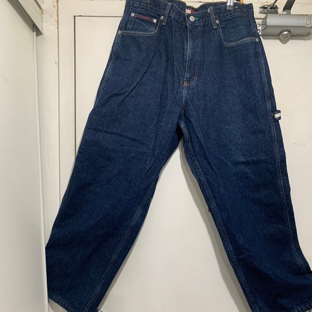 VINTAGE TOMMY HILFIGER CARPENTER HEAVY DENIM JEANS SIZE 34 x 34